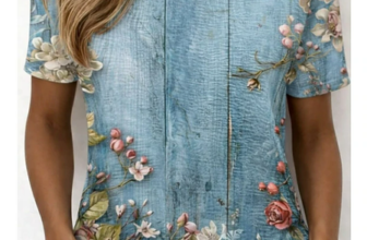 Noracora – Casual Floral Crew Neck Short Sleeve T-shirt
