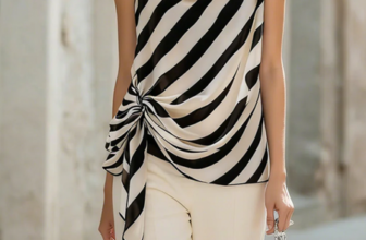 Stylewe – Elegant Striped Cowl Neck Blouse