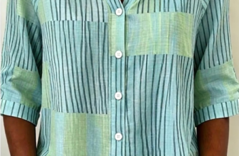 JustFashion – Women Striped Crew Neck Half Sleeve Shirt Printing Casual Daily Summer Top