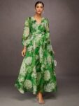Stylewe – Elegant Floral Printing V-Neck Maxi Dress
