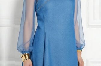 Stylewe – Urban Plain Split Joint Mock Neck Denim Top