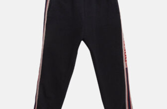 The luxury closet – Gucci Navy Blue Cotton Knit Logo Tape Detail Trackpants 6 Yrs