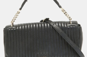 The luxury closet – DKNY Black Pinstripe Quilted Leather Gansevoort Top Handle Bag