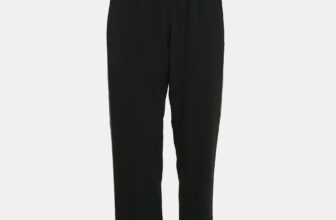 The luxury closet – Kenzo Black Side Stripe Crepe Tack Pants S