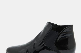 The luxury closet – Miu Miu Black Patent Leather Ankle Length Boots Size 41.5