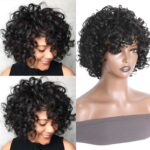 Nadula – Nadula Bouncy Curls Short Human Hair Wigs With Bangs Glueless Short Pix Cut Wigs For Black Women