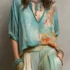 Stylewe – Elegant Plain 3D Floral Crew Neck Maxi Dress