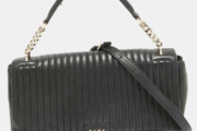 The luxury closet – DKNY Black Pinstripe Quilted Leather Gansevoort Top Handle Bag